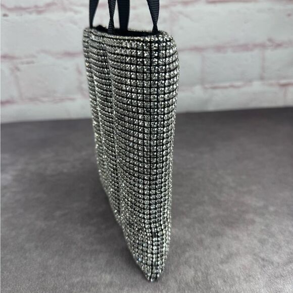 Alexander Wang Mesh Quilted Heiress Black Rhinestone Mini Tote Bag - Picture 7 of 13